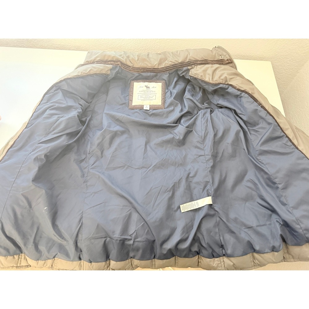 Abercrombie Fitch Quilted Puffer Jacket Down Feather Snap Button/Zipper Size S - Picture 8 of 10